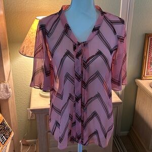 Emporio Armani Pink Patterned sheer top